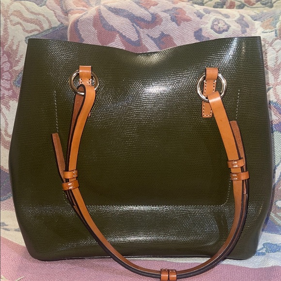 🦆 Dooney & Bourke Olive Green Shoulder Bag - Picture 12 of 16